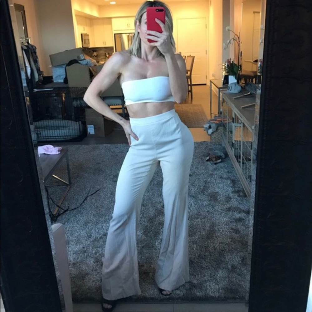 Light Beige Flare Pants